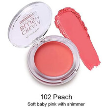 PHOERA Makeup Gesichtsrouge Creme Matt Blush Super blendfähig Schweißresistent (102 PEACH)