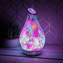 Desire Aroma Humidifier Lamp - Mosaic (LP45503) Color-Changing Glass Diffuser, 100ml Tank, 230V UK Plug