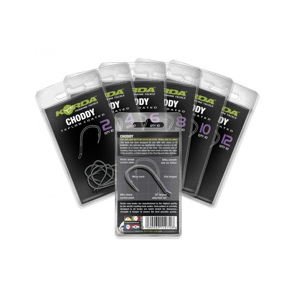 Korda (Barbless) Choddy Hooks Size 8