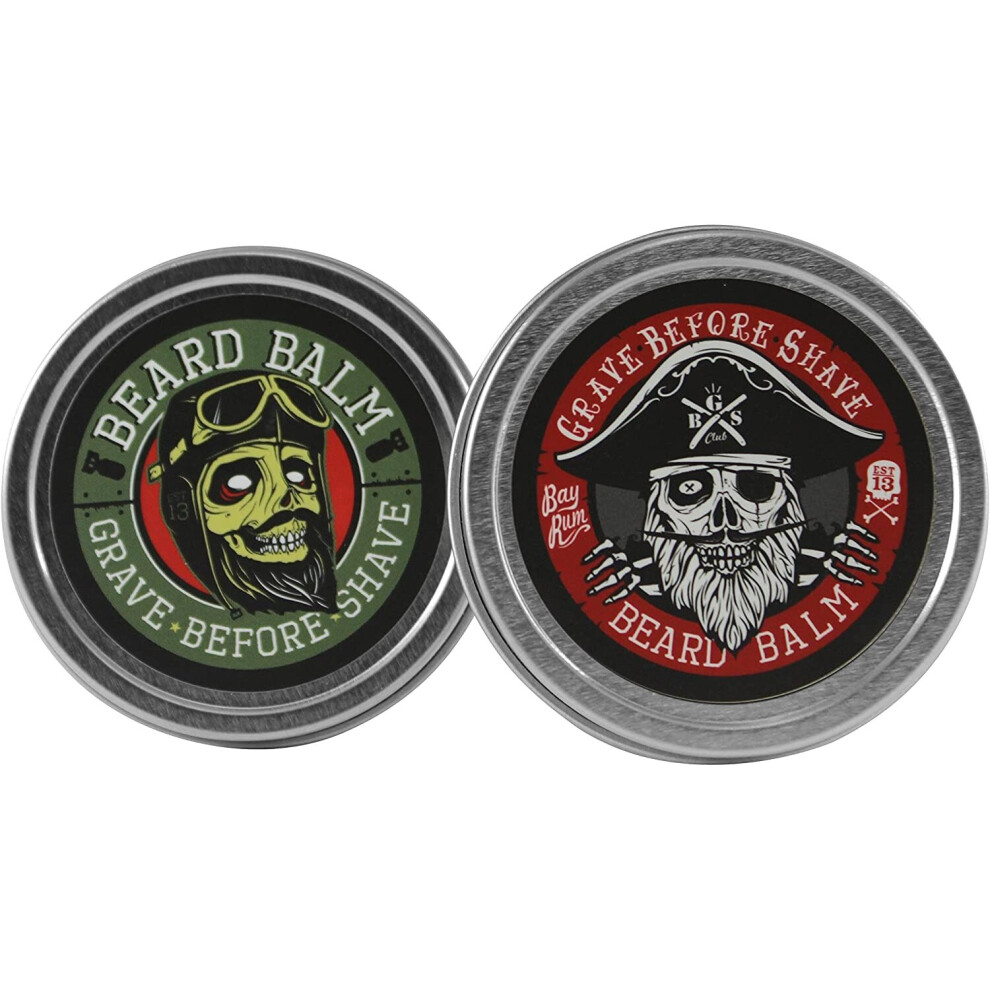 Grave Before Shave Men's Black Beard Balm Duel Pack