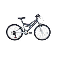 Basis Vogue Junior Girls Full Suspension Mountain Bike 24" Wheel Grey