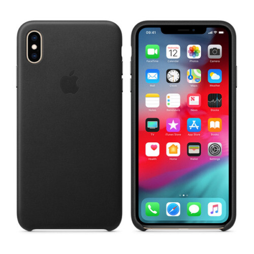 Apple Genuine Apple Leather Case for iPhone XS Max - Black - MRWT2ZM/A