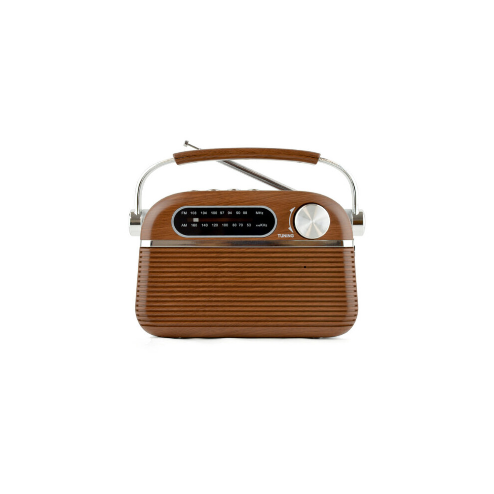 Lloytron Vintage Rechargeable Bluetooth Am/Fm Radio - Wood Effect