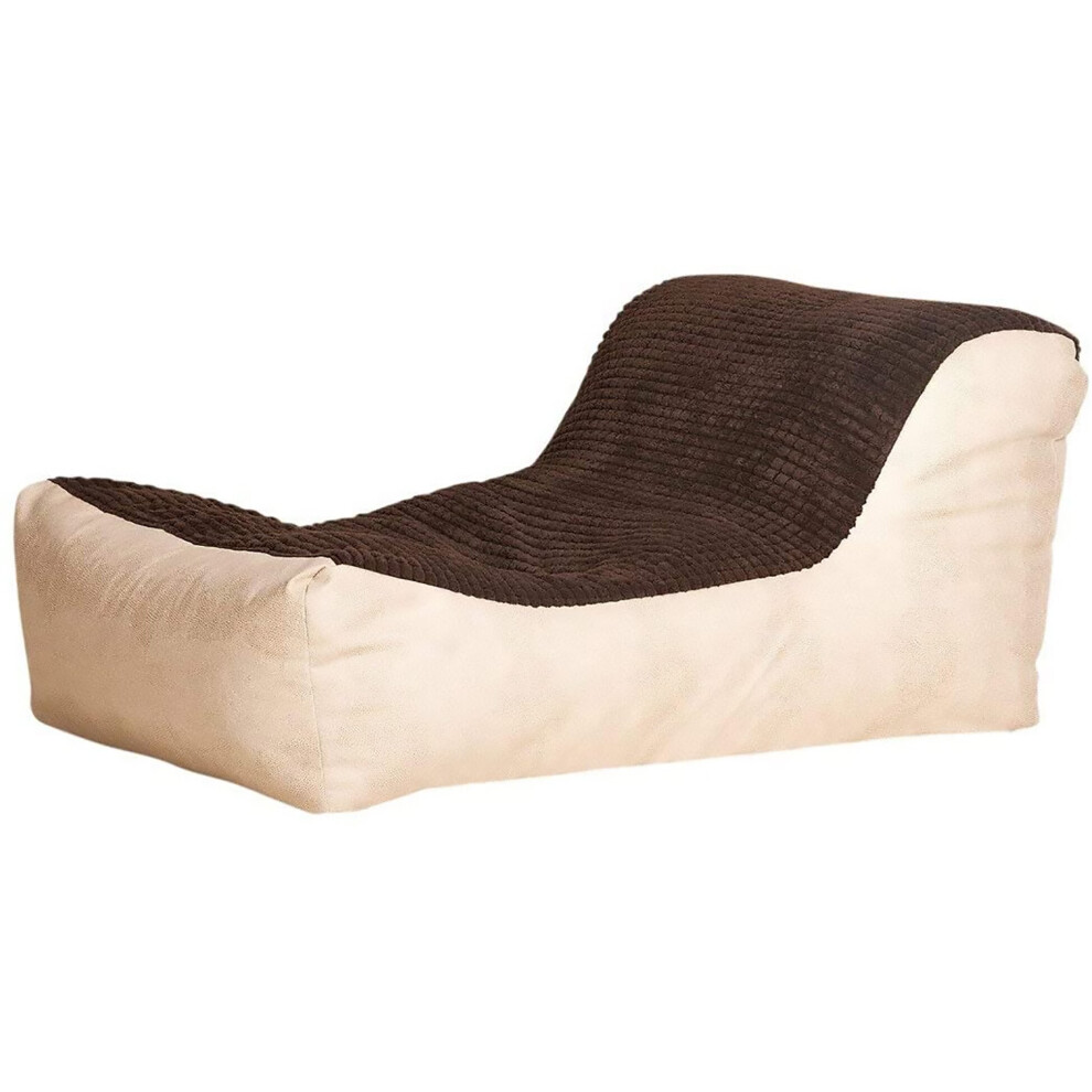 (Chocolate, Ivory) Large Comfortable Fabric Lounger Bean Bag