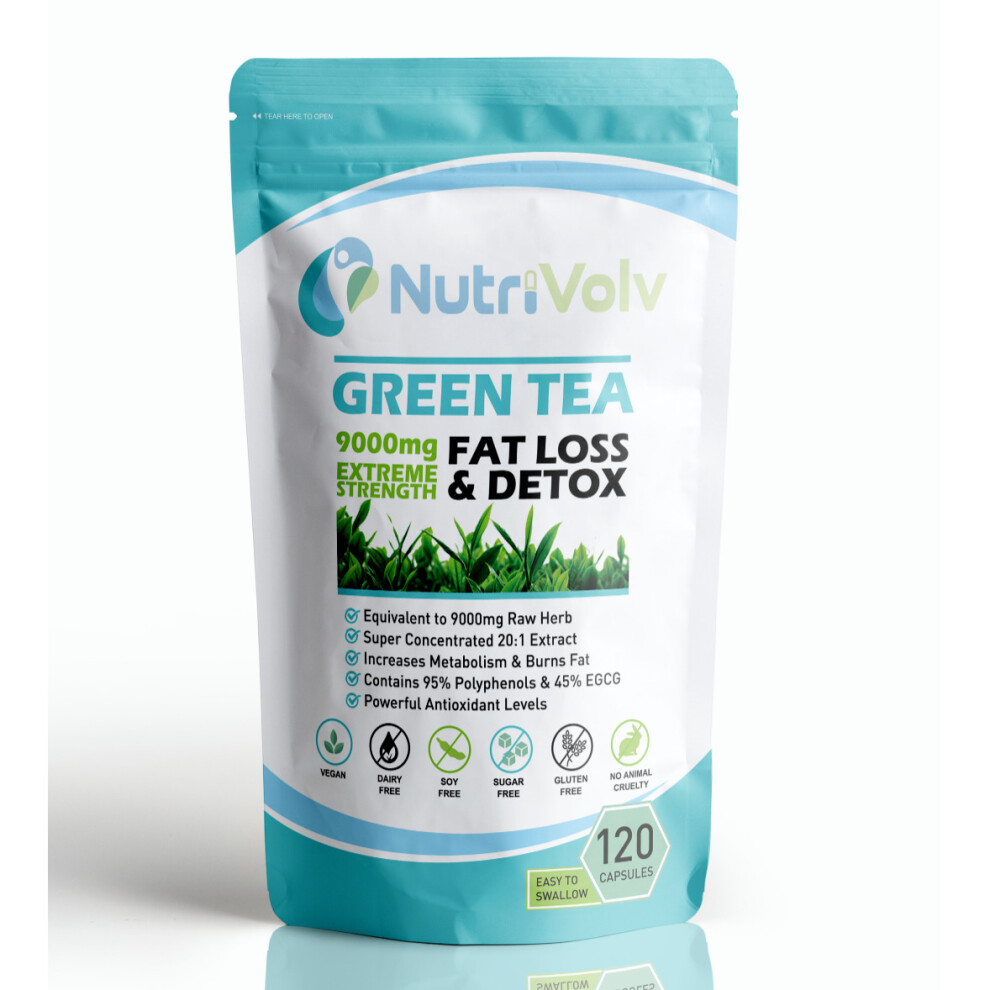 Nutrivolv Tea 9000Mg - 120 Tablets - Weight Loss Slimming Diet Detox Fat Burner Keto Green