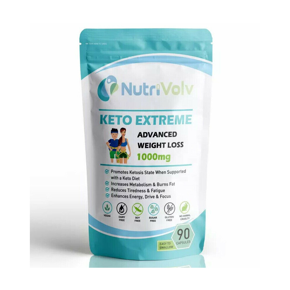 Nutrivolv Green Keto Extreme - 90 Capsules - Strongest Keto Metabolic Ketosis & Tea