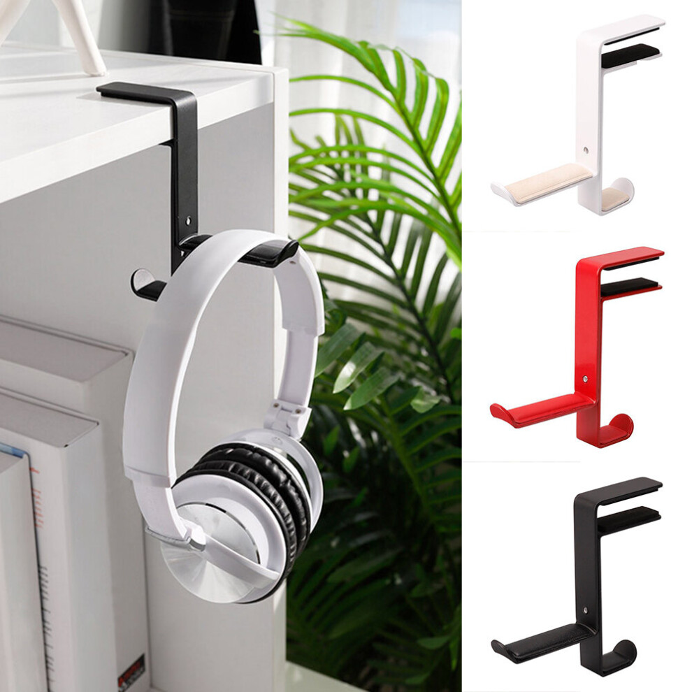 (Black) Desk Mount Non-Slip Headphone Hanging Rack Storage Bracket Headset Support Stand Black 9424349180796