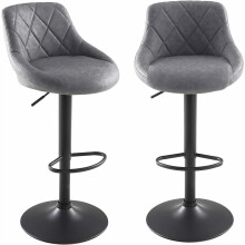 2X Modern Comfortable Grey Bar Stools UK Kitchen Chairs Furniture