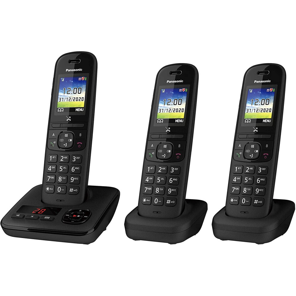 (3) Panasonic KX-TGH723EB Digital Cordless Telephone