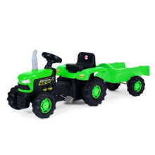 Dolu Kids Tractor Pedal Ride On Truck with Trailer Green 3 Years+