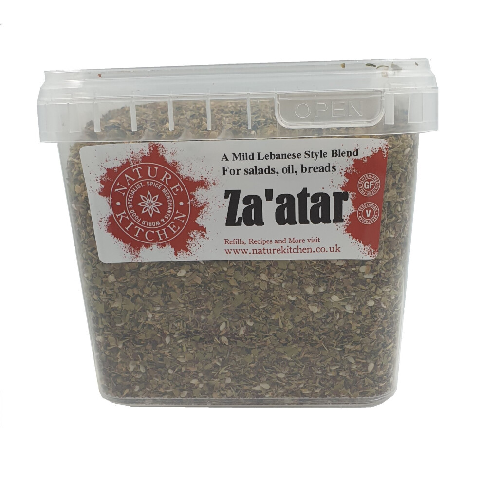 Za'atar Lebanese Seasoning Spice Blend Large 400g, Mild Flavor, Perfect for Meats, Vegetables and Doughs, Includes Tips Card
