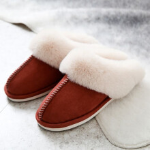 (Wine Red, EU36-37) Women's Ladies Girls Slippers Fuzzy Fluffy Faux Fur Slides Indoor/Outdoor Shoes