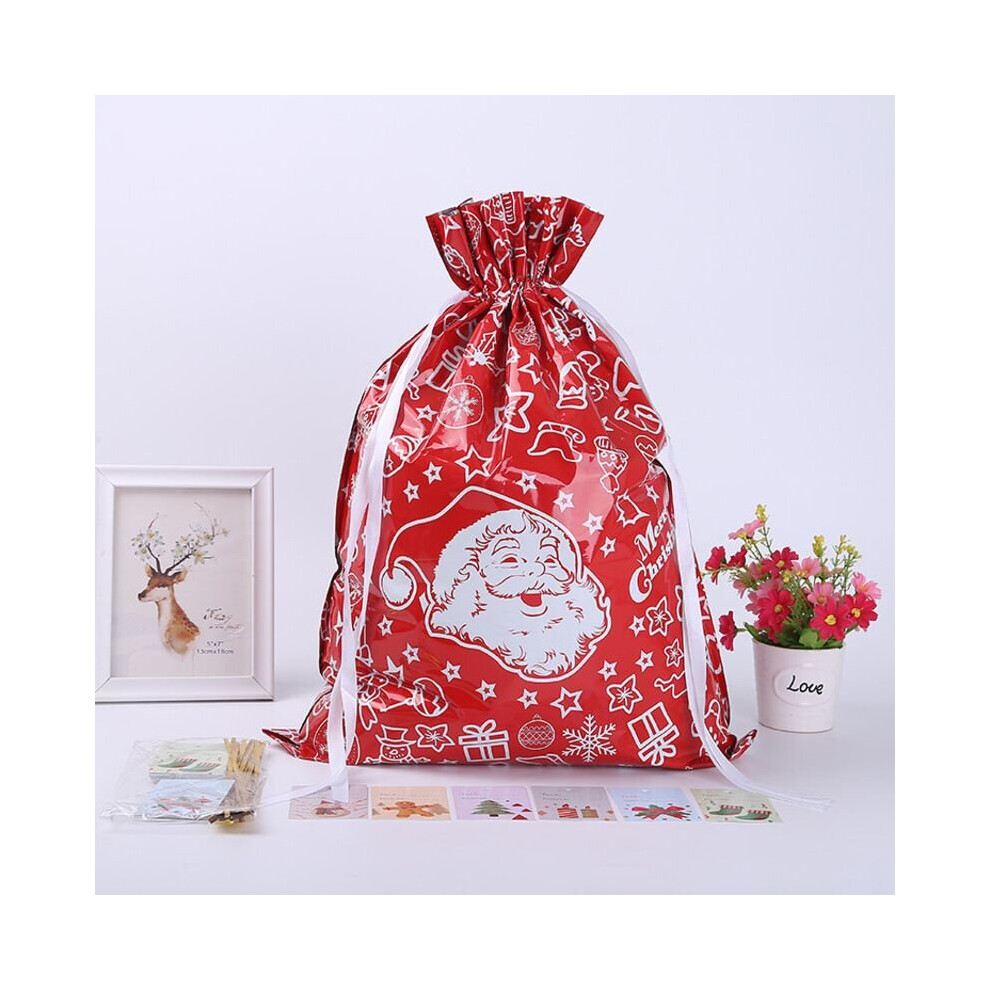 (Large 58*43Cm/22.8*16.9In, 10Pcs) Large Christmas Sacks Reusable Drawstring Wrap Present Gift Party Bags Xmas Red