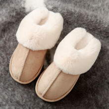 (Khaki, EU40-41) Women's Ladies Girls Slippers Fuzzy Fluffy Faux Fur Slides Indoor/Outdoor Shoes