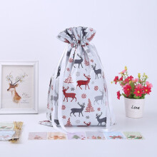 (Medium Silver 42*29cm/16.5*11.4in, 10Pcs) Large Christmas Sacks Reusable Drawstring Wrap Present Gift Party Bags Xmas