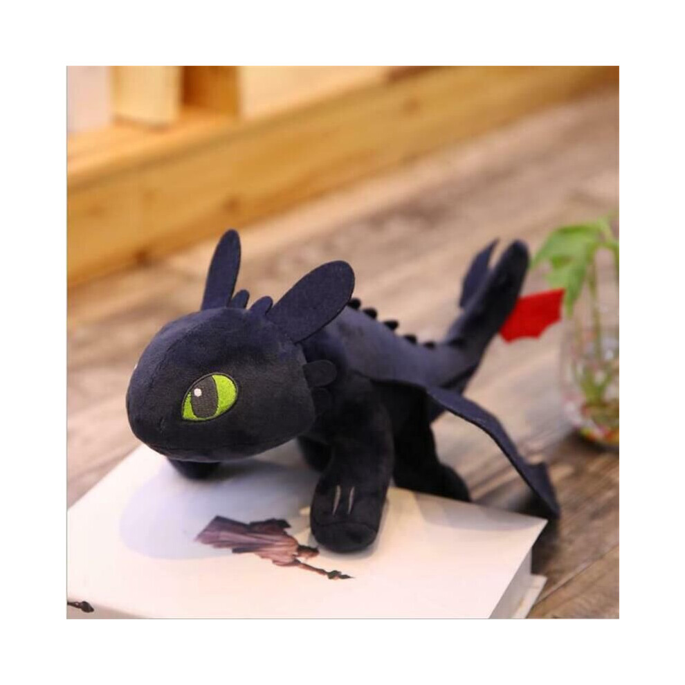 (, 25Cm/9.8Inch) How To Train Your Dragon Toothless Night Fury Stuffed Plush Toy Doll Soft Toys Black