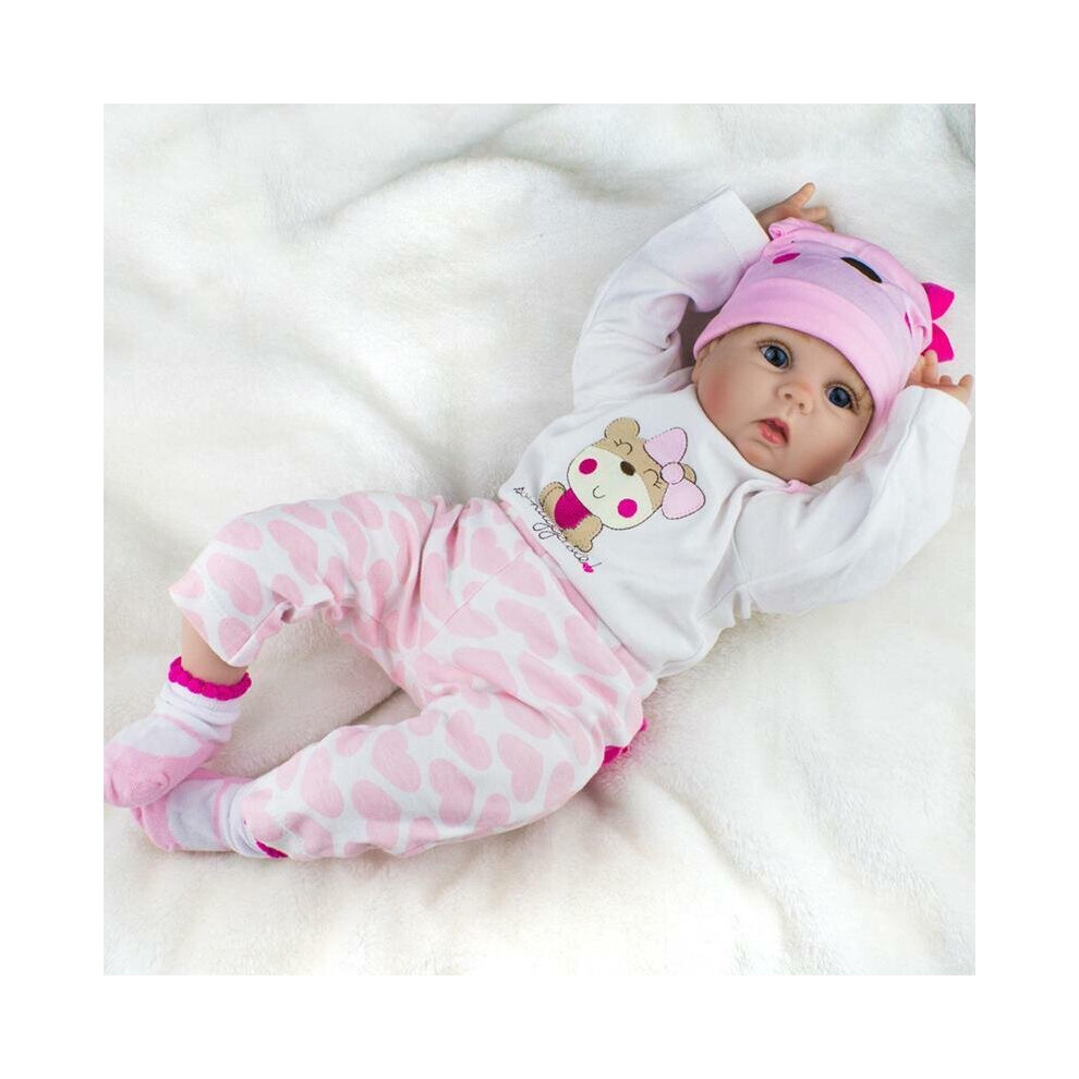 22" Reborn Baby Doll Lifelike Soft Silicone Realistic Real Life Doll Xmas Gift