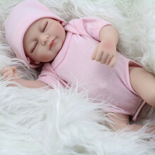 (Pink) Handmade Reborn Real Looking Newborn Baby Girl Vinyl Silicone Realistic Doll 11"