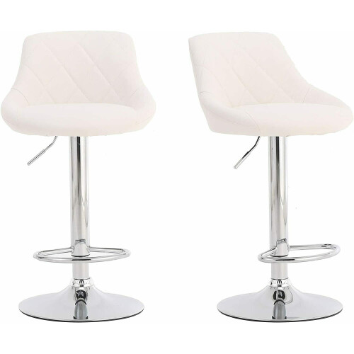 2X Modern Comfortable White Bar Stools UK Chairs Furniture