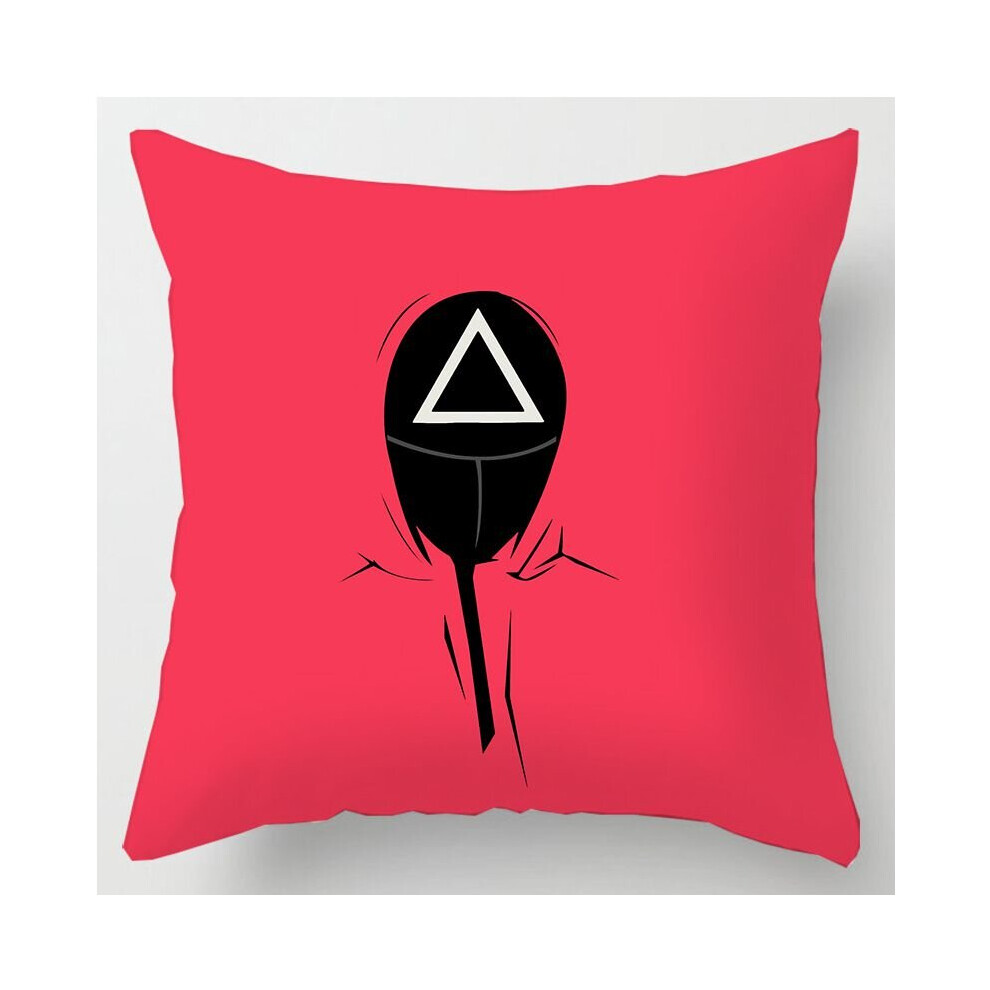 (15) Squid Game Round Six Throw Pillow Case Cushion Cover Sofa Home Bedroom Decor