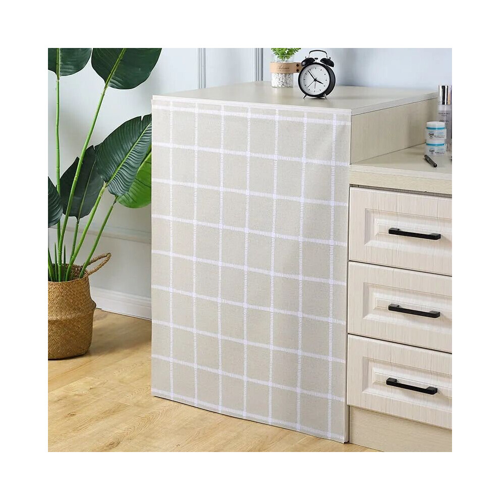 (Brown, 90x100cm/35.43x39.37in) Velcro Sink Cabinet Curtain Dustproof Cover Self Adhesive Kitchen Bathroom Door