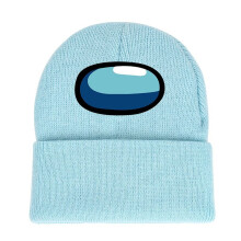 (LightBlue) Among Us Adults Unisex Winter Knitted Beanie Hat Boys Girls Warm Woolen Cap