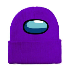 (Purple) Among Us Adults Unisex Winter Knitted Beanie Hat Boys Girls Warm Woolen Cap