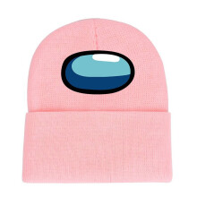 (Pink) Among Us Adults Unisex Winter Knitted Beanie Hat Boys Girls Warm Woolen Cap