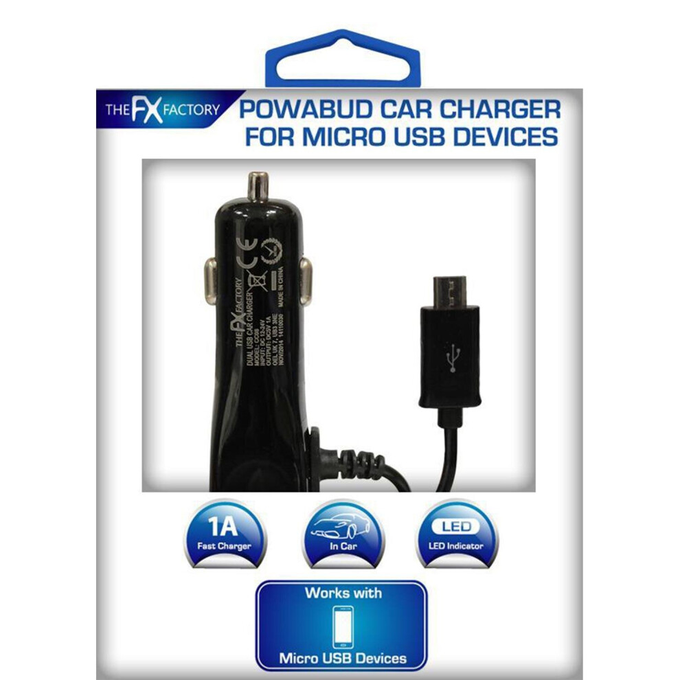 Car Charger Powabud For Micro Usb Devices Plug In The Usb Power Cable 5055543262793