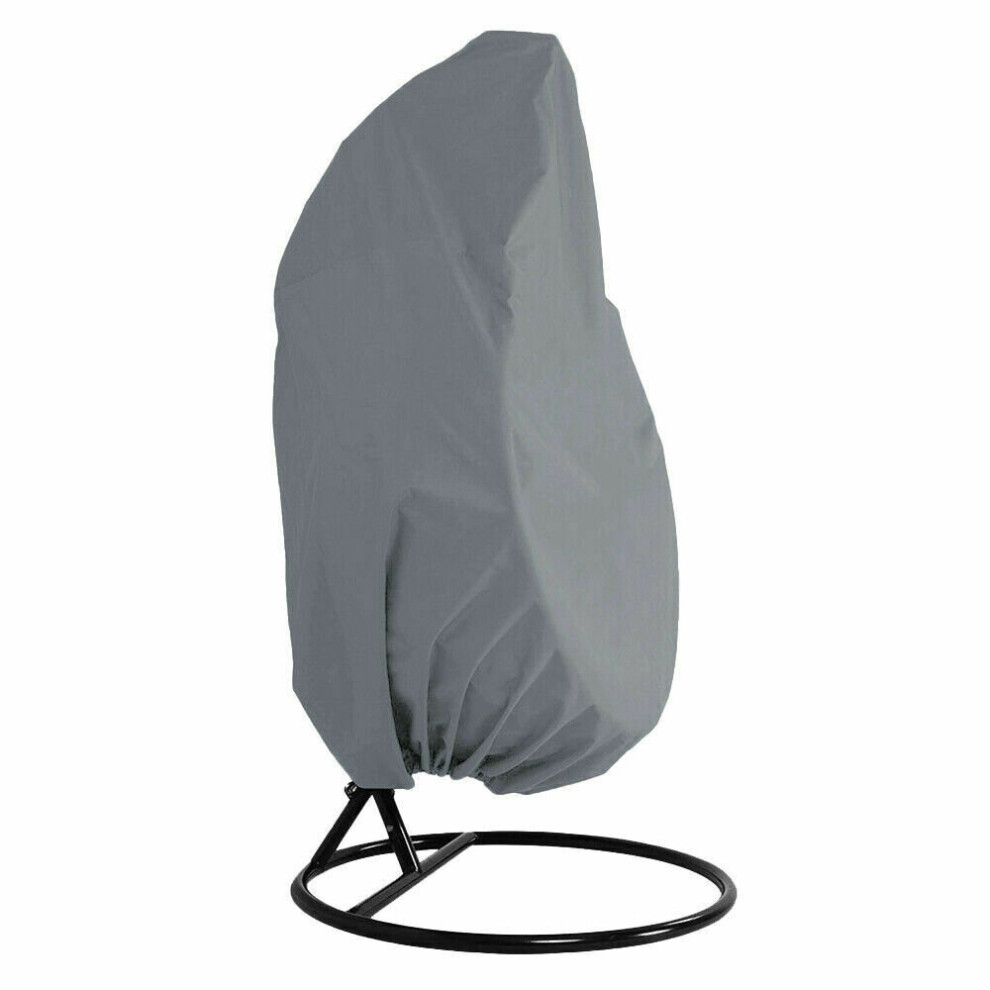 (Gray, 1Seater-190*115cm/75*45in) Outdoor Hanging Swing Chair Cover Waterproof Rattan Egg Seat Garden Furniture