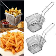 Stainless Steel Mini French Deep Fryers Basket Net Mesh Fries Chip Kitchen Tool