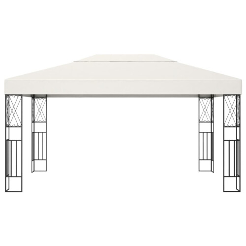 VidaXL vidaXL Pavillon mit LED-Lichterkette 3x4 m Creme Stoff 2