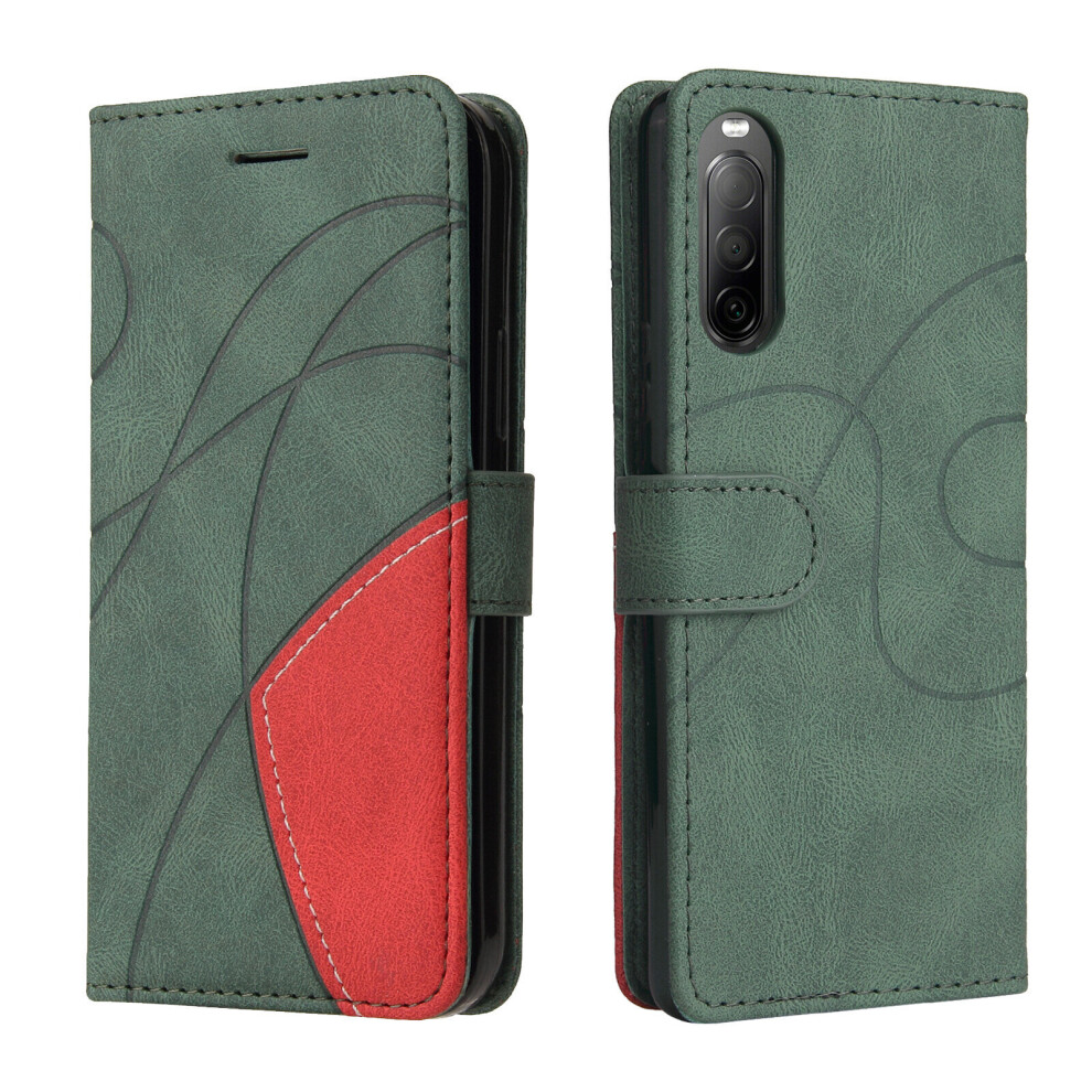 Gangxun Sony Xperia 10 Ii Case Card Pu Holder Leather Cuir Wallet Flip Cover - Green