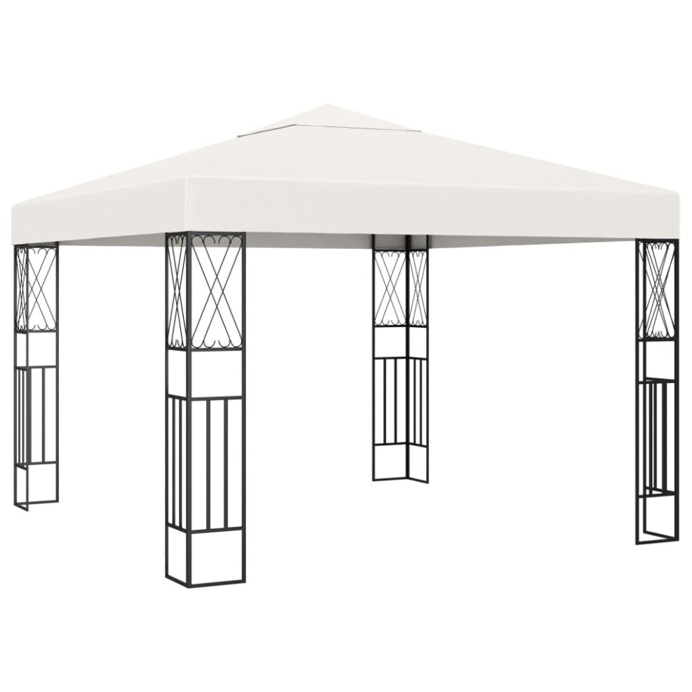 Vidaxl Gazebo 3M Cream Fabric Spacious Outdoor Canopy Shelter Picnic Tent