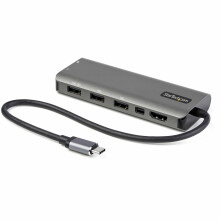 USB C Multiport Adapter - USB-C to HDMI or Mini DisplayPort 4K 60Hz, 100W Power Delivery Pass-Through, 4-Port 10Gbps USB Hub - w/ 12" Attached Cable
