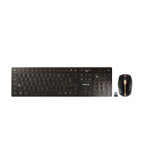CHERRY DW 9100 SLIM keyboard RF Wireless + Bluetooth AZERTY French Black