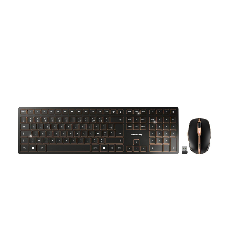 Cherry Dw 9100 Slim Keyboard Rf Wireless + Bluetooth Azerty French Black Black,Red 4025112095412
