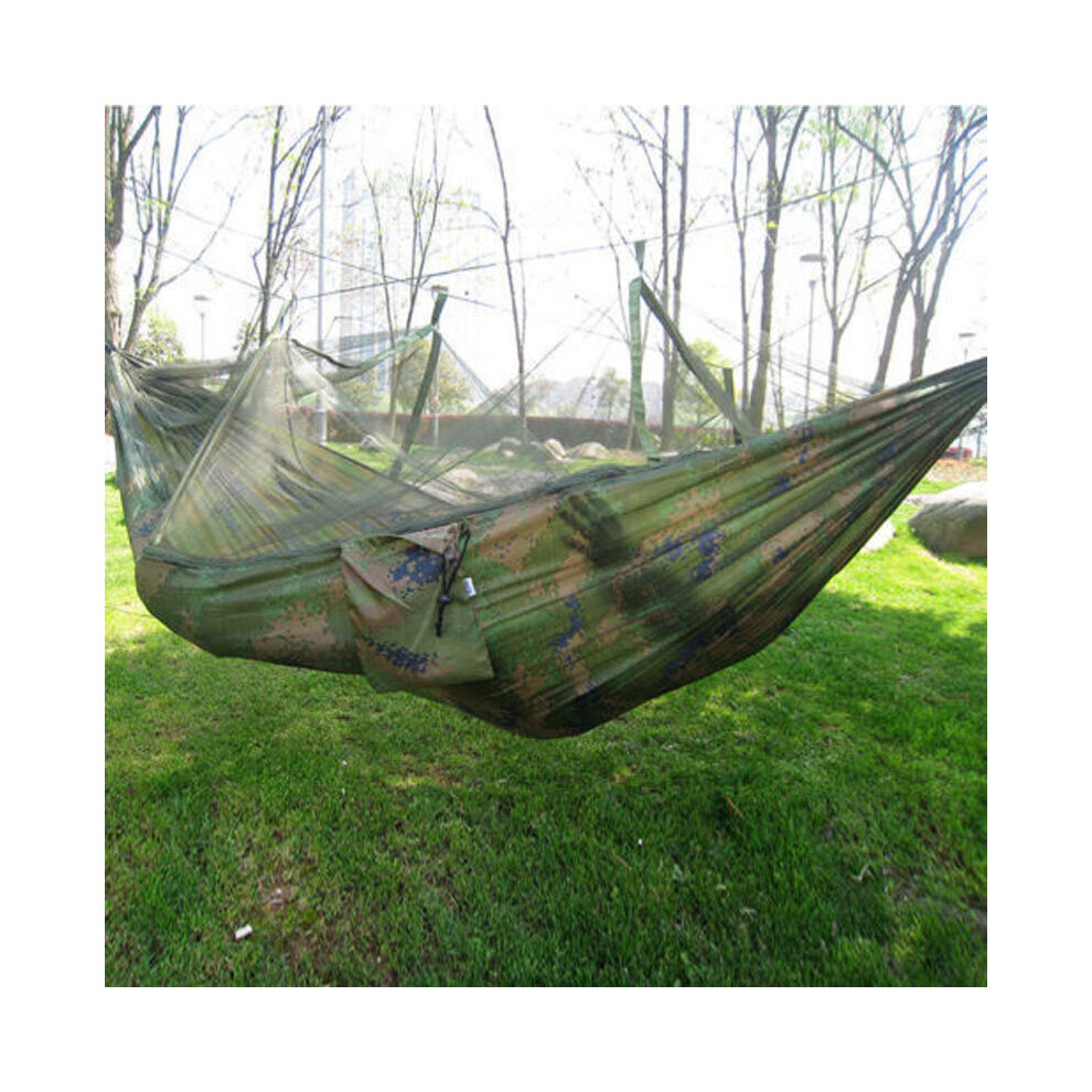 (Camouflage) Camping Double Person Travel Outdoor Tent Hanging Hammock Bed With Mosquito Net