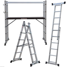 3 IN 1 Aluminium Working Platform Ladder Multi Purpose Scaffold Tower