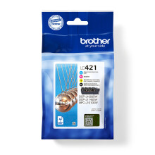 Pack de 4 Cartouches d'encre LC421VAL - BROTHER - Noir, Cyan, Magenta et Jaune capacité standard de 200 pages - Pour DCP-J1050DW