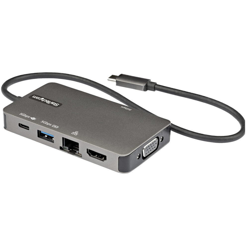Startech.com Usb-C Multiport Adapter - Usb-C To 4K 30Hz Hdmi Or 1080P Vga - Usb Type-C Mini Dock W/ 100W Power Delivery Passthrough - 12" (30Cm) Attached Cable