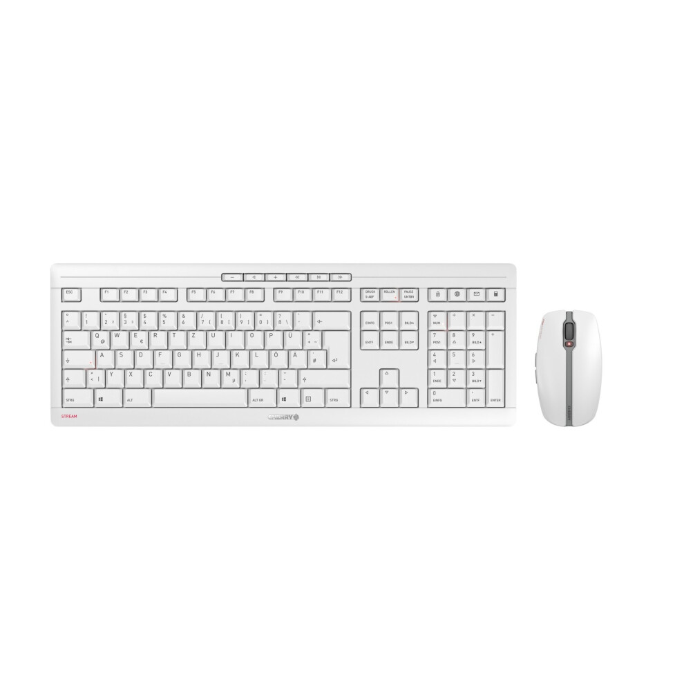 Cherry Stream Desktop Recharge Keyboard Rf Wireless Qwertz German Grey Red,Grey 4025112095092
