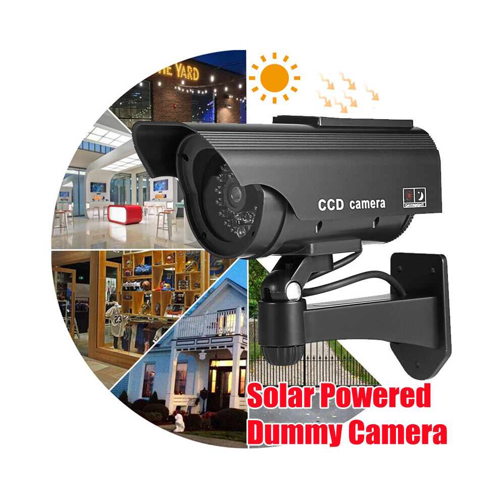 Solar Dummy Camera Cctv Security Surveillance Cam Fake Ir Led Light 097325000204