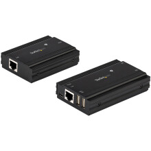 4-Port USB 2.0 Extender Hub over Single CAT5e/CAT6 Ethernet Cable (RJ45) - 330ft (100m) - Metal Housing - Externally Powered - 480 Mbps