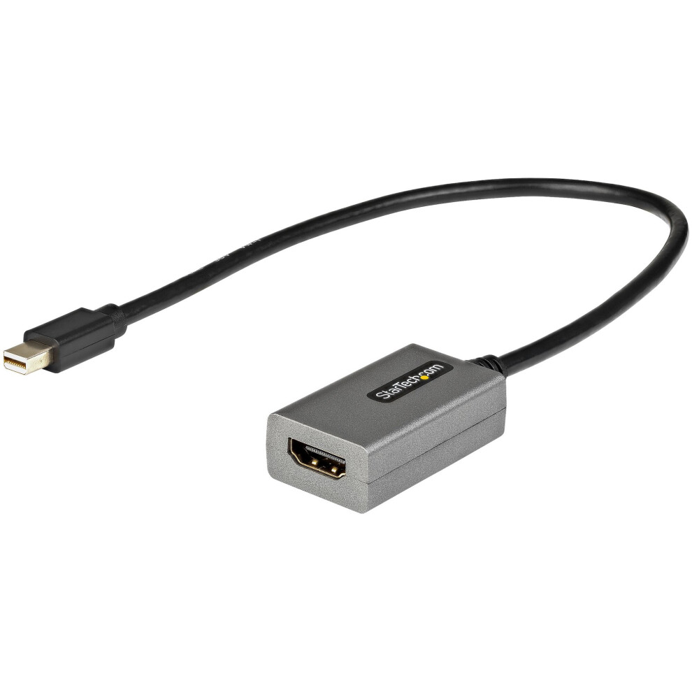 Startech.com Mini Displayport To Hdmi Adapter - Mdp To Hdmi Adapter Dongle - 1080P - Mini Dp To Hdmi Video Converter - 12" Long Attached Cable