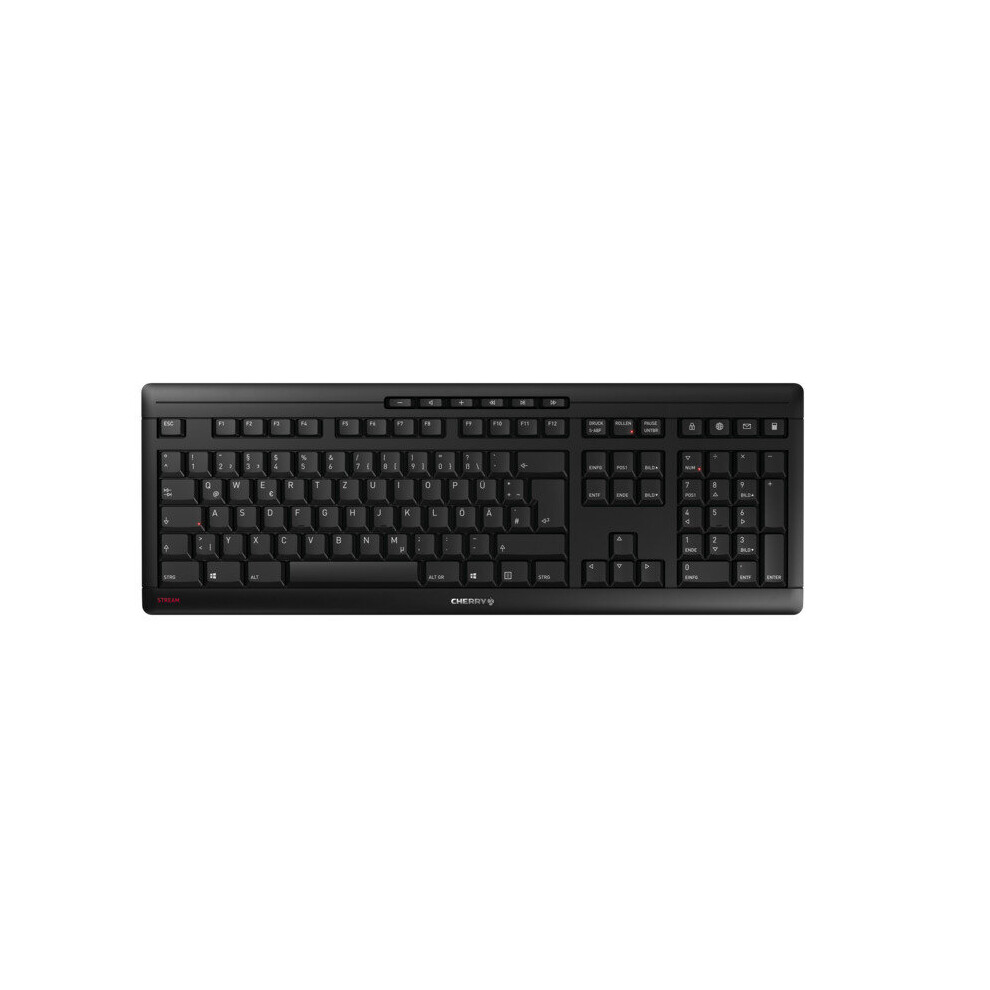 Cherry Stream Wireless Keyboard Rf Wireless + Usb Qwertz German Black Black,Red 4025112096969
