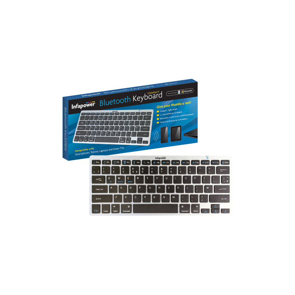 Infapower Compact Bluetooth Keyboard | MAC & Microsoft Compatible