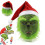 Rascal Πράσινο τέρας Η μάσκα Grinch με χριστουγεννιάτικο καπέλο Cosplay Custume Xmas 7