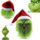Rascal Πράσινο τέρας Η μάσκα Grinch με χριστουγεννιάτικο καπέλο Cosplay Custume Xmas 9