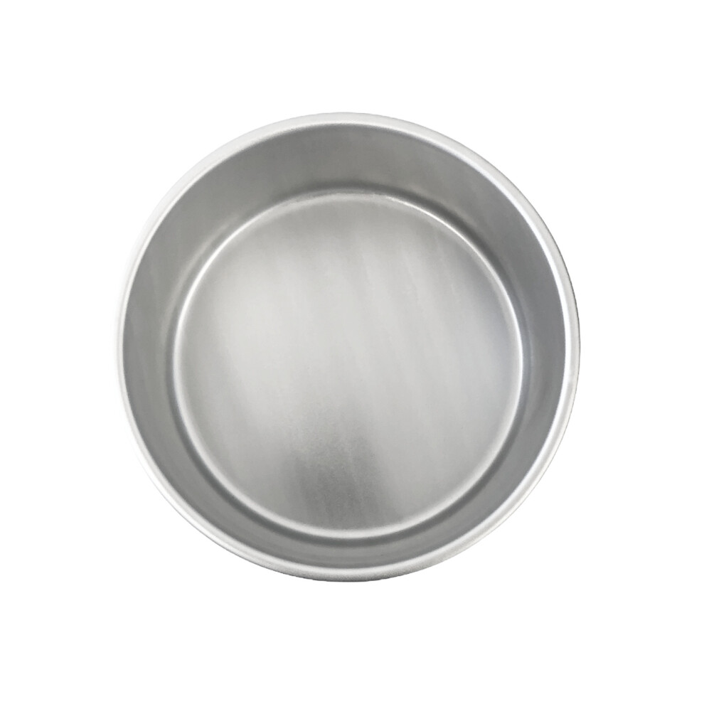 (7 Inch) Professional Cake Pan Silver Anodised Aluminium Fix Base British Baking Round Deep Cake Tins